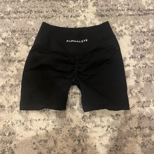 Black Alphalete High Rise Shorts Amplify